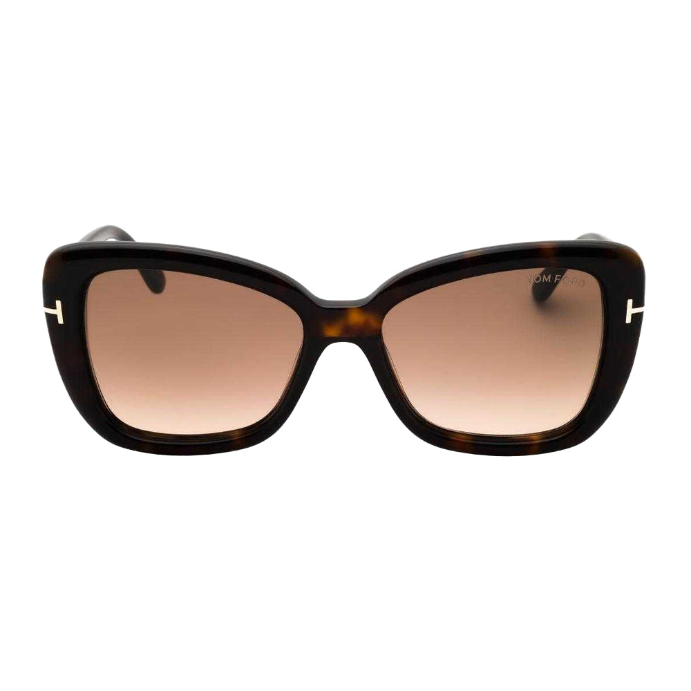 Dark Havana Brown-Brown - Front - Tom Ford Womens-Ladies Maeve Gradient Sunglasses