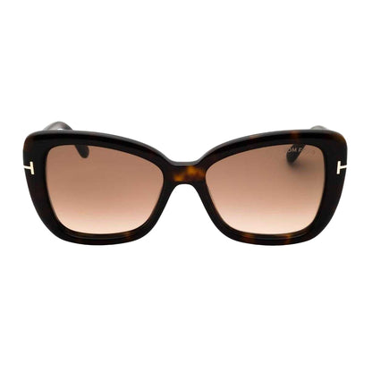 Dark Havana Brown-Brown - Front - Tom Ford Womens-Ladies Maeve Gradient Sunglasses