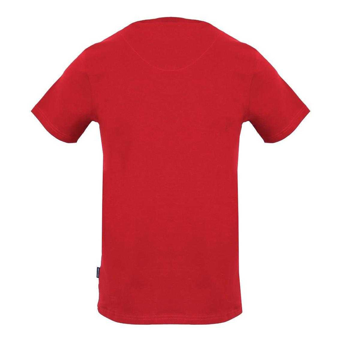 Red - Back - Aquascutum Mens Signature Logo T-Shirt
