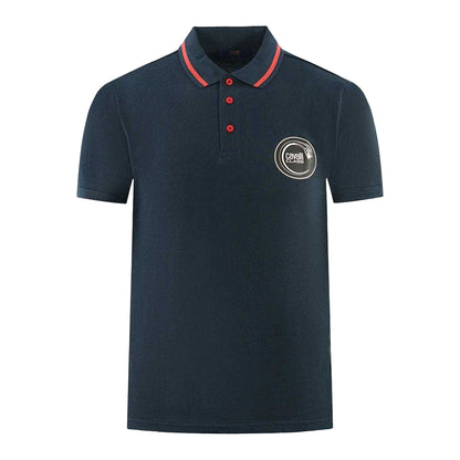 Navy Blue - Front - Cavalli Class Mens Logo Polo Shirt