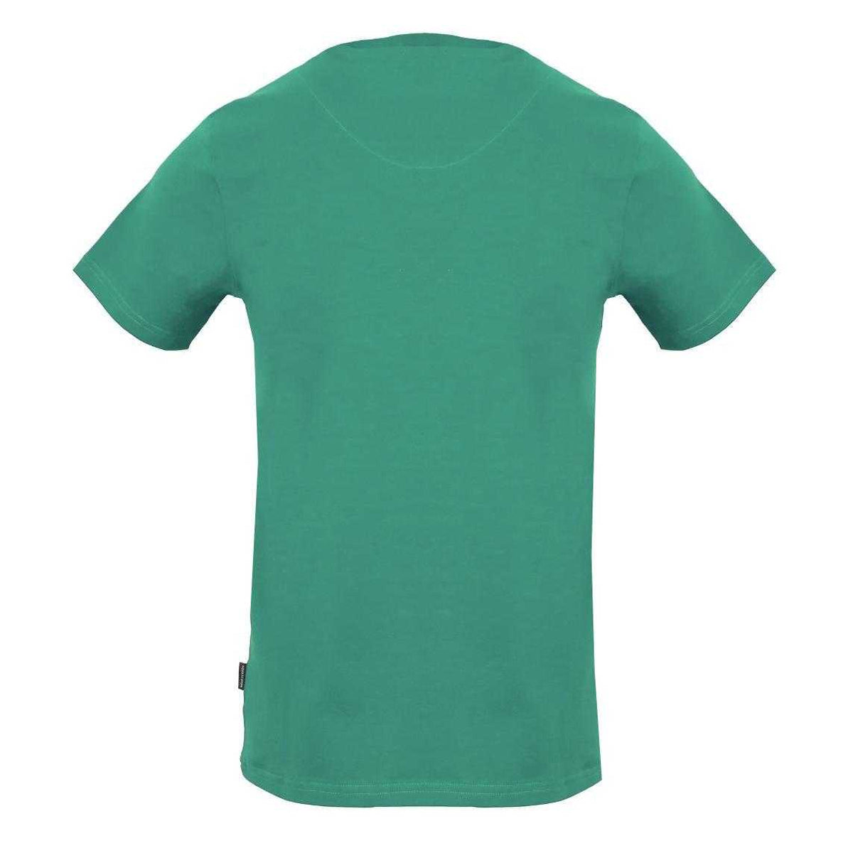 Green - Back - Aquascutum Mens Classic Checked Logo T-Shirt