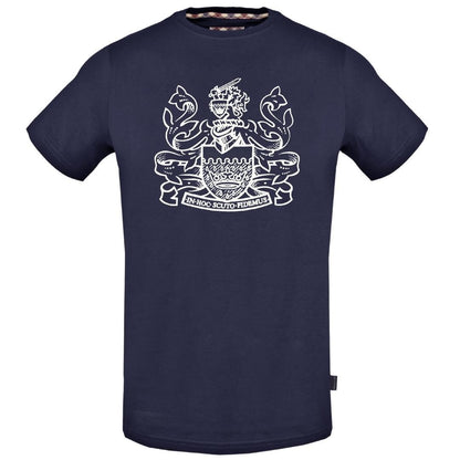 Navy Blue - Front - Aquascutum Mens Crest T-Shirt
