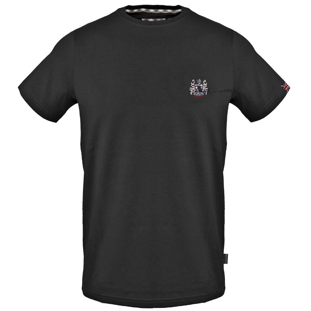 Black - Front - Aquascutum Mens Aldis Chest Logo T-Shirt
