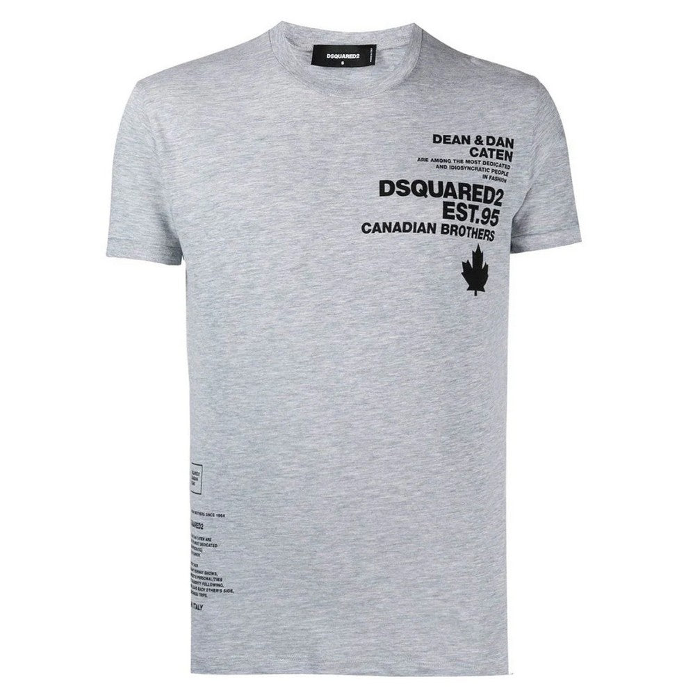 Grey - Front - DSquared2 Unisex Adult Maple Leaf Logo T-Shirt