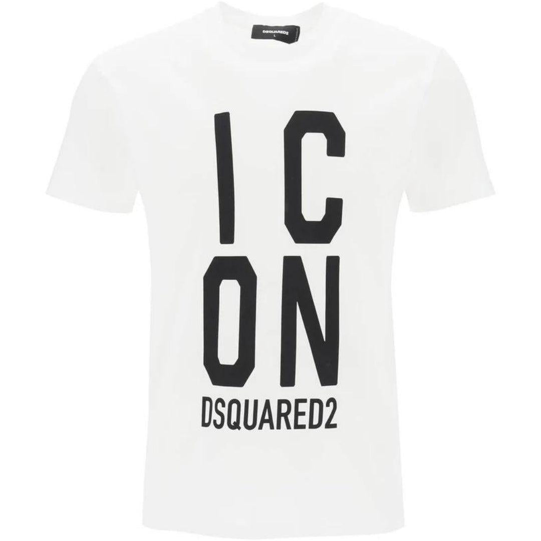 White - Front - DSquared2 Unisex Adult Icon Logo Cool Fit T-Shirt