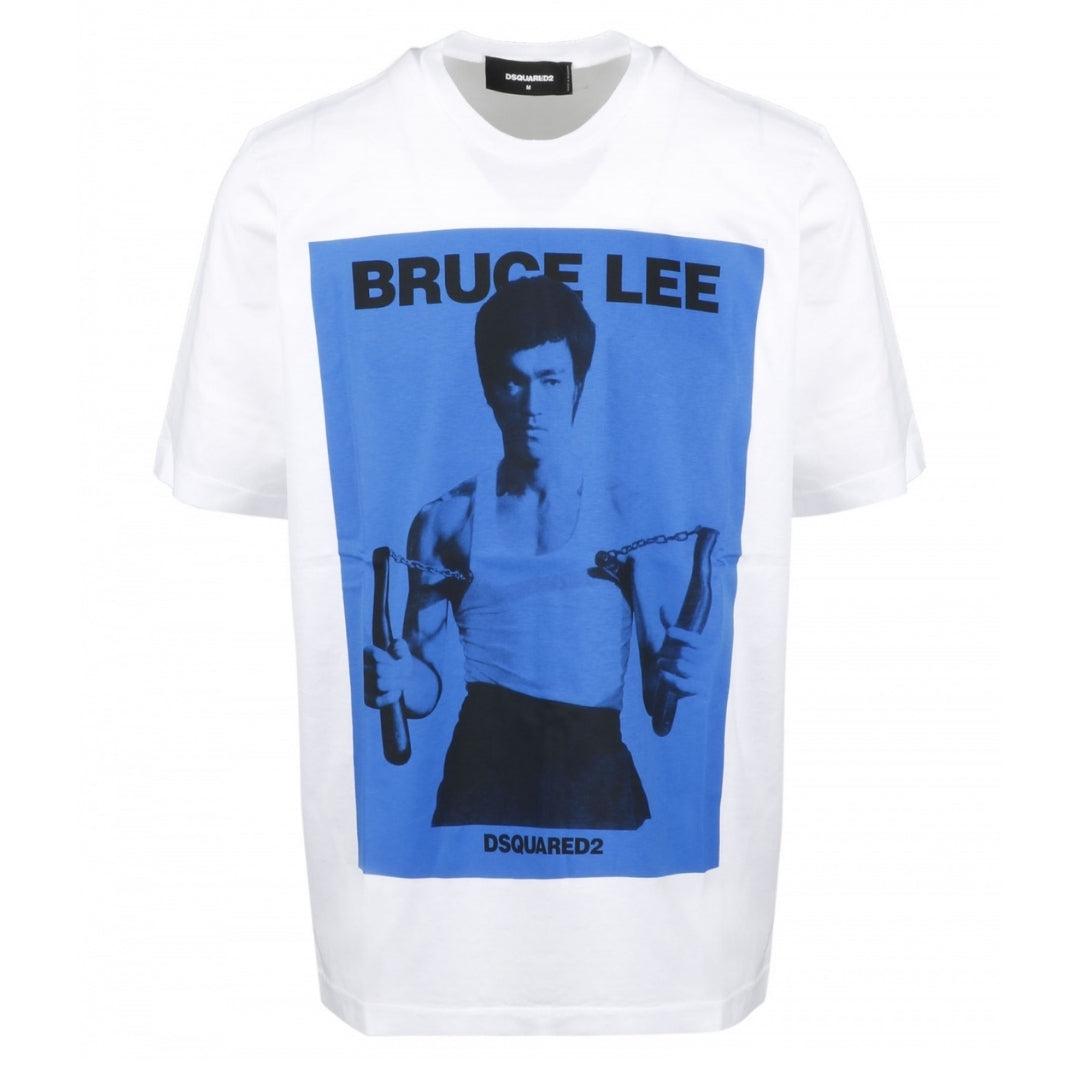 White - Front - DSquared2 Unisex Adult Bruce Lee Oversized T-Shirt