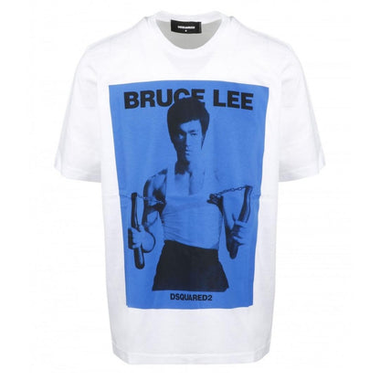 White - Front - DSquared2 Unisex Adult Bruce Lee Oversized T-Shirt