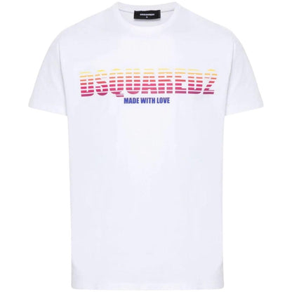 White - Front - DSquared2 Unisex Adult Made With Love Logo Cool Fit T-Shirt