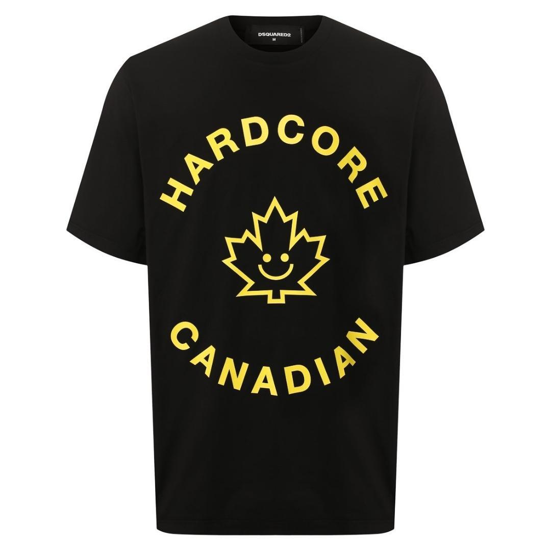Black - Front - DSquared2 Unisex Adult Hardcore Canadian Maple Leaf T-Shirt