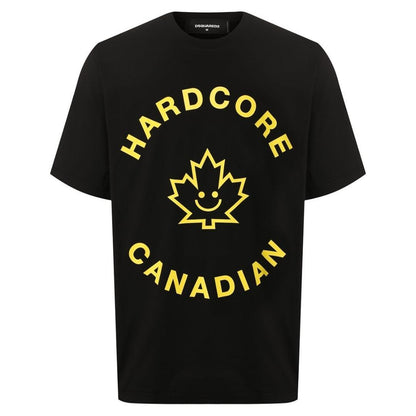 Black - Front - DSquared2 Unisex Adult Hardcore Canadian Maple Leaf T-Shirt