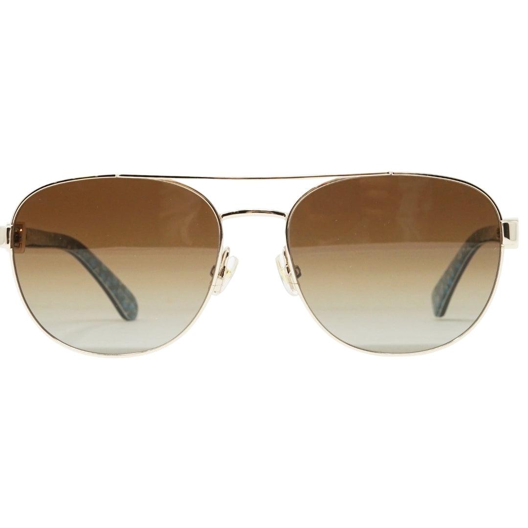 Gold-Havana Brown - Front - Kate Spade Womens-Ladies Raglan Sunglasses