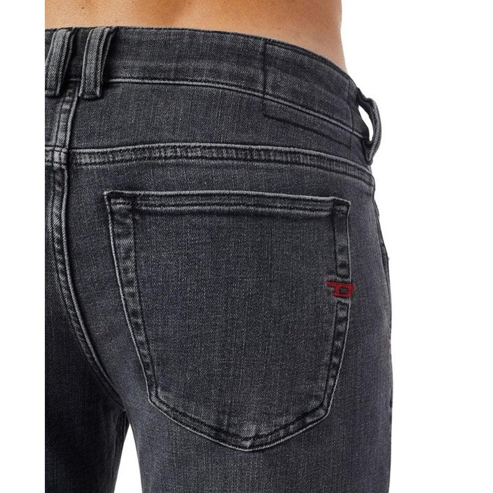 Dark Grey - Side - Diesel Mens 1979 Sleenker Denim Faded Skinny Jeans