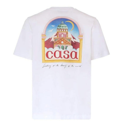 White - Back - Casablanca Mens Vue De L´Arche T-Shirt