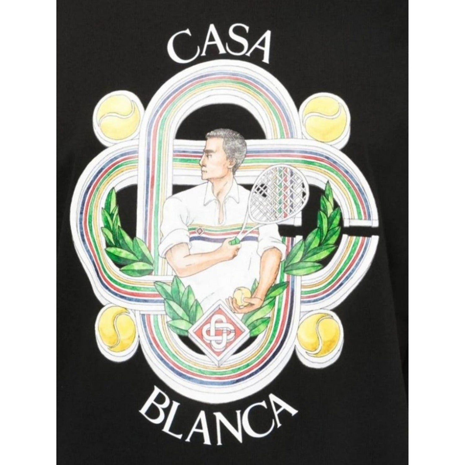 Black - Side - Casablanca Mens Le Joueur T-Shirt