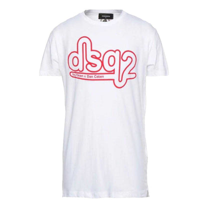 White - Front - DSquared2 Unisex Adult Bubble Logo Skinny T-Shirt