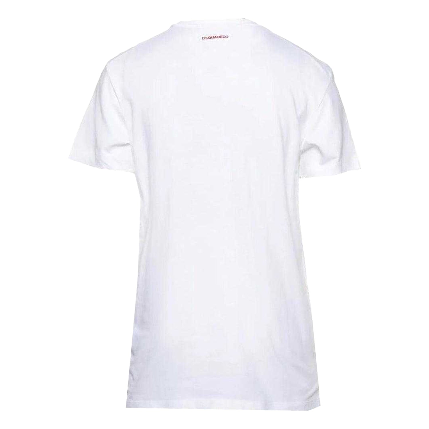 White - Back - DSquared2 Unisex Adult Bubble Logo Skinny T-Shirt