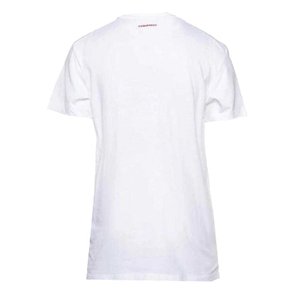 White - Back - DSquared2 Unisex Adult Bubble Logo Skinny T-Shirt