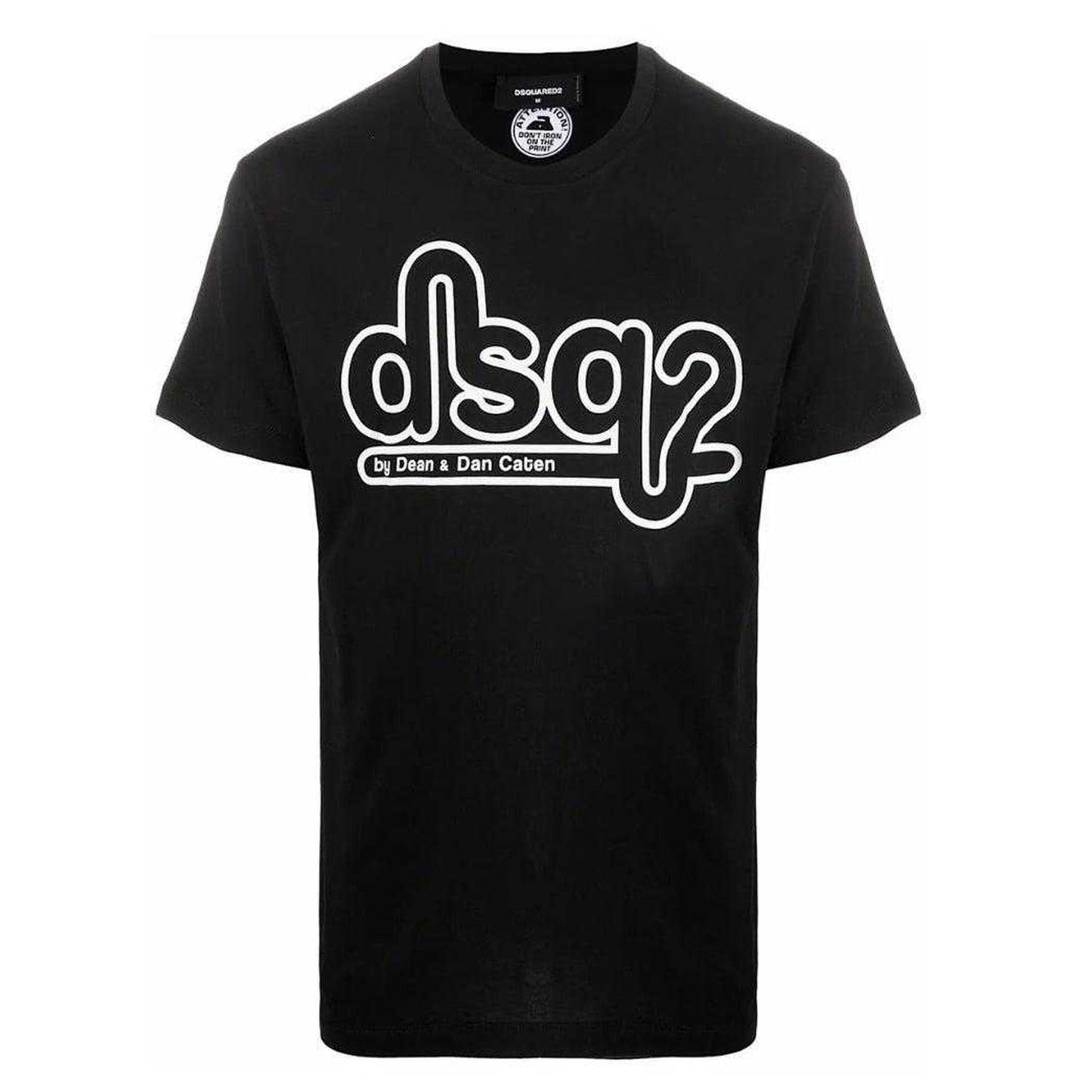 Black - Front - DSquared2 Unisex Adult Bubble Logo Skinny T-Shirt