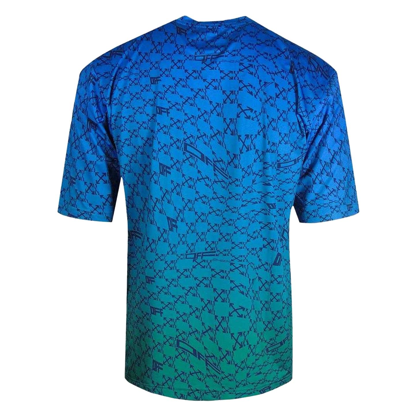 Peacock Blue - Back - Off White Unisex Adult All-Over Print Sports T-Shirt