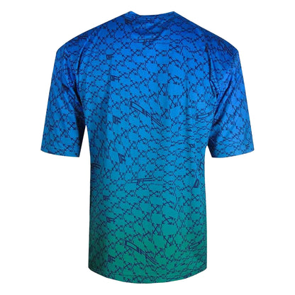 Peacock Blue - Back - Off White Unisex Adult All-Over Print Sports T-Shirt