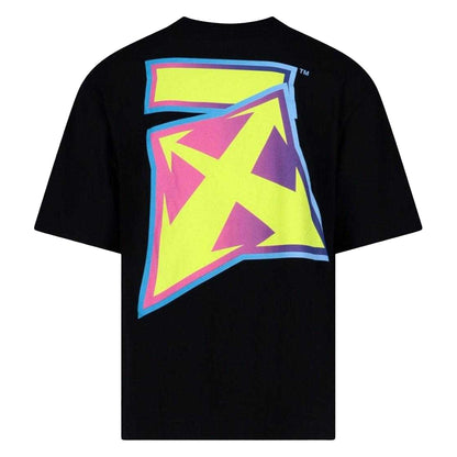 Black - Back - Off White Unisex Adult Degrade Thunder Logo Oversized T-Shirt