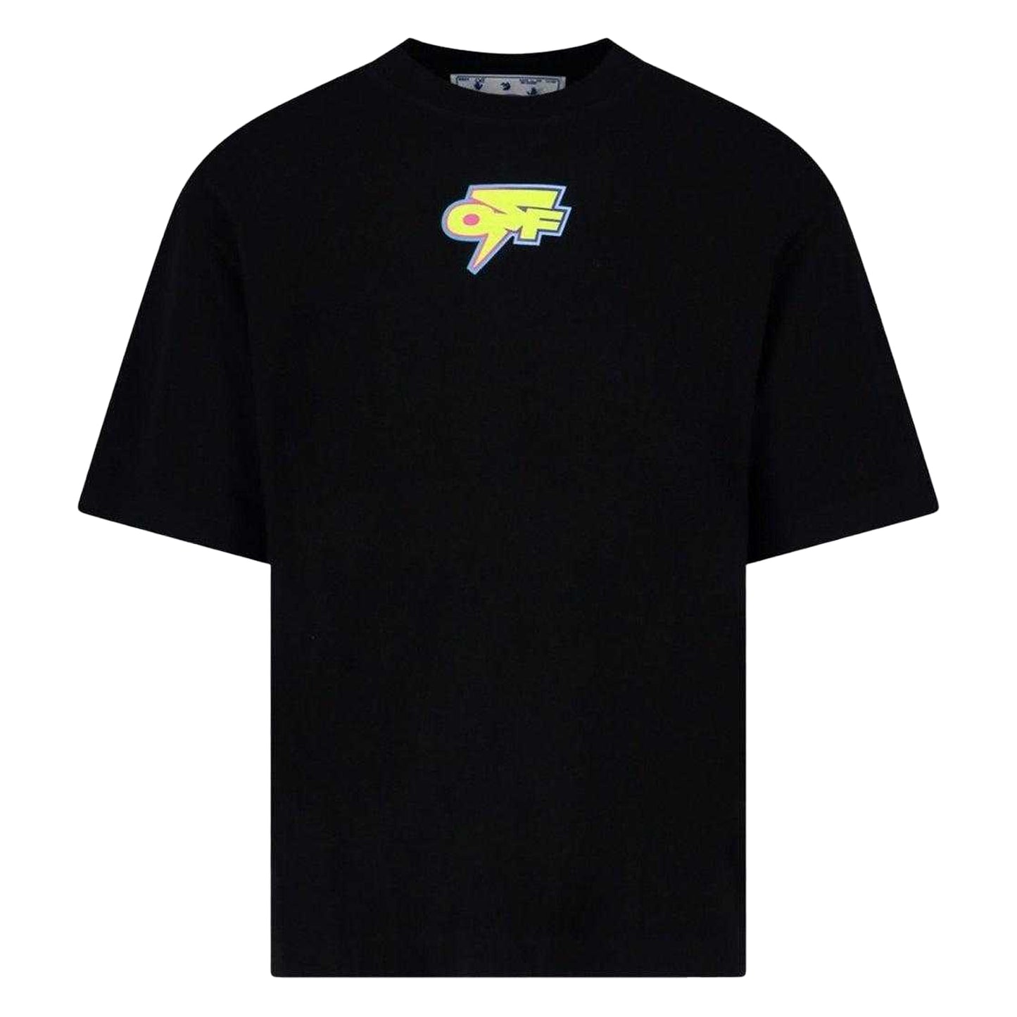 Black - Front - Off White Unisex Adult Degrade Thunder Logo Oversized T-Shirt