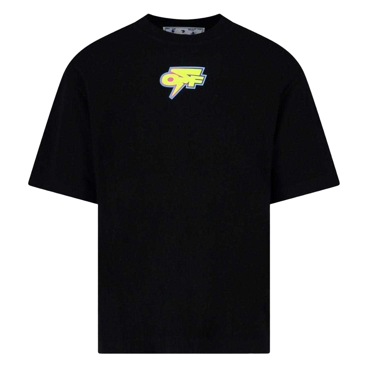 Black - Front - Off White Unisex Adult Degrade Thunder Logo Oversized T-Shirt