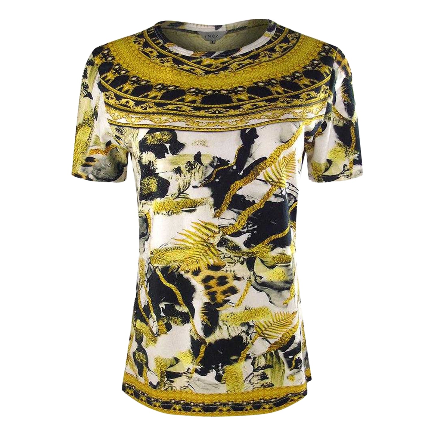 White-Gold-Black - Front - Inoa Womens-Ladies Cairo 1924 T-Shirt