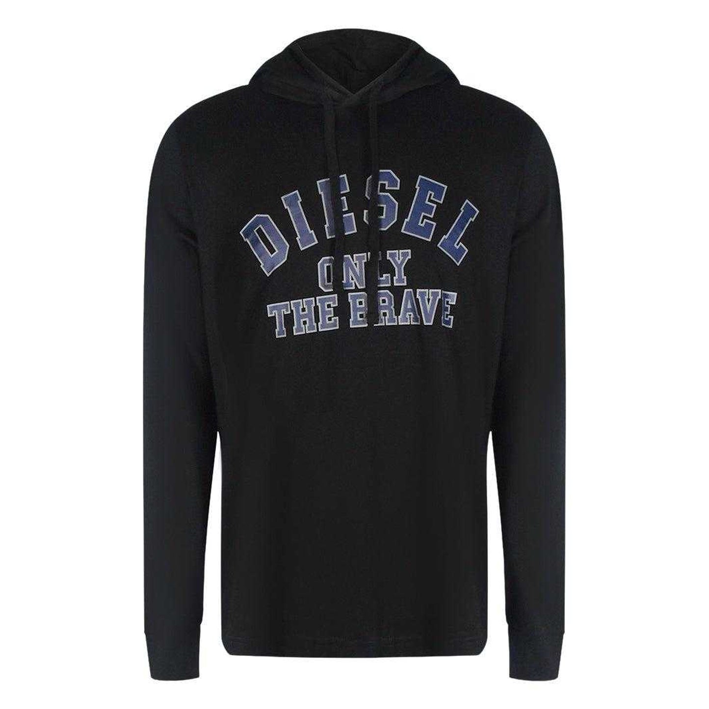 Black - Front - Diesel Mens Only The Brave Logo Hooded T-Shirt