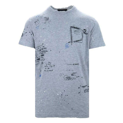 Grey - Front - DSquared2 Unisex Adult Scribble Logo Skinny T-Shirt