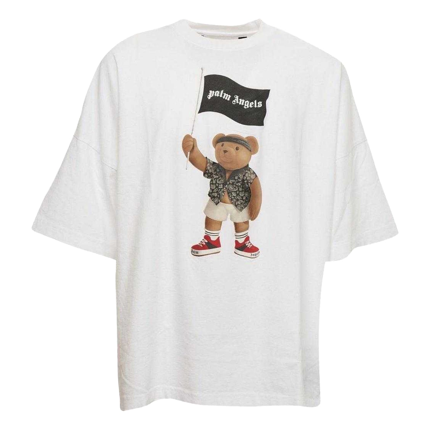 White - Front - Palm Angels Unisex Adult Pirate Bear Loose T-Shirt