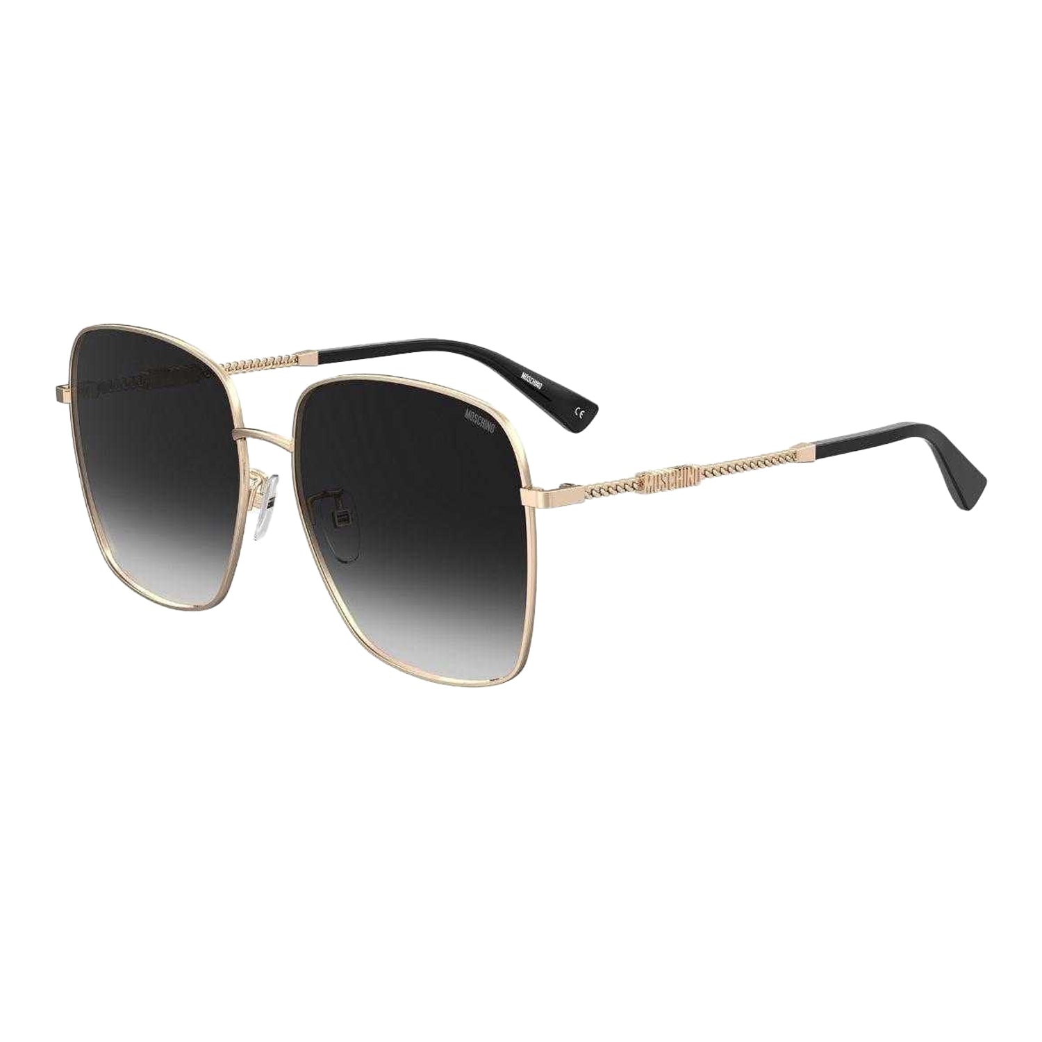 Gold-Black - Front - Moschino Womens-Ladies Branded Arms Sunglasses