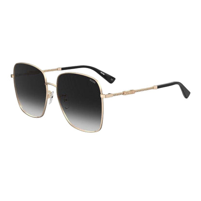 Gold-Black - Front - Moschino Womens-Ladies Branded Arms Sunglasses