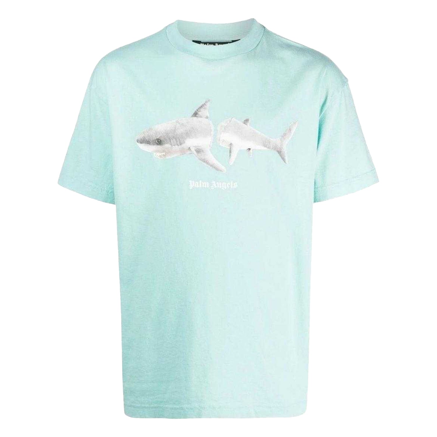 Light Blue - Front - Palm Angels Unisex Adult Shark T-Shirt