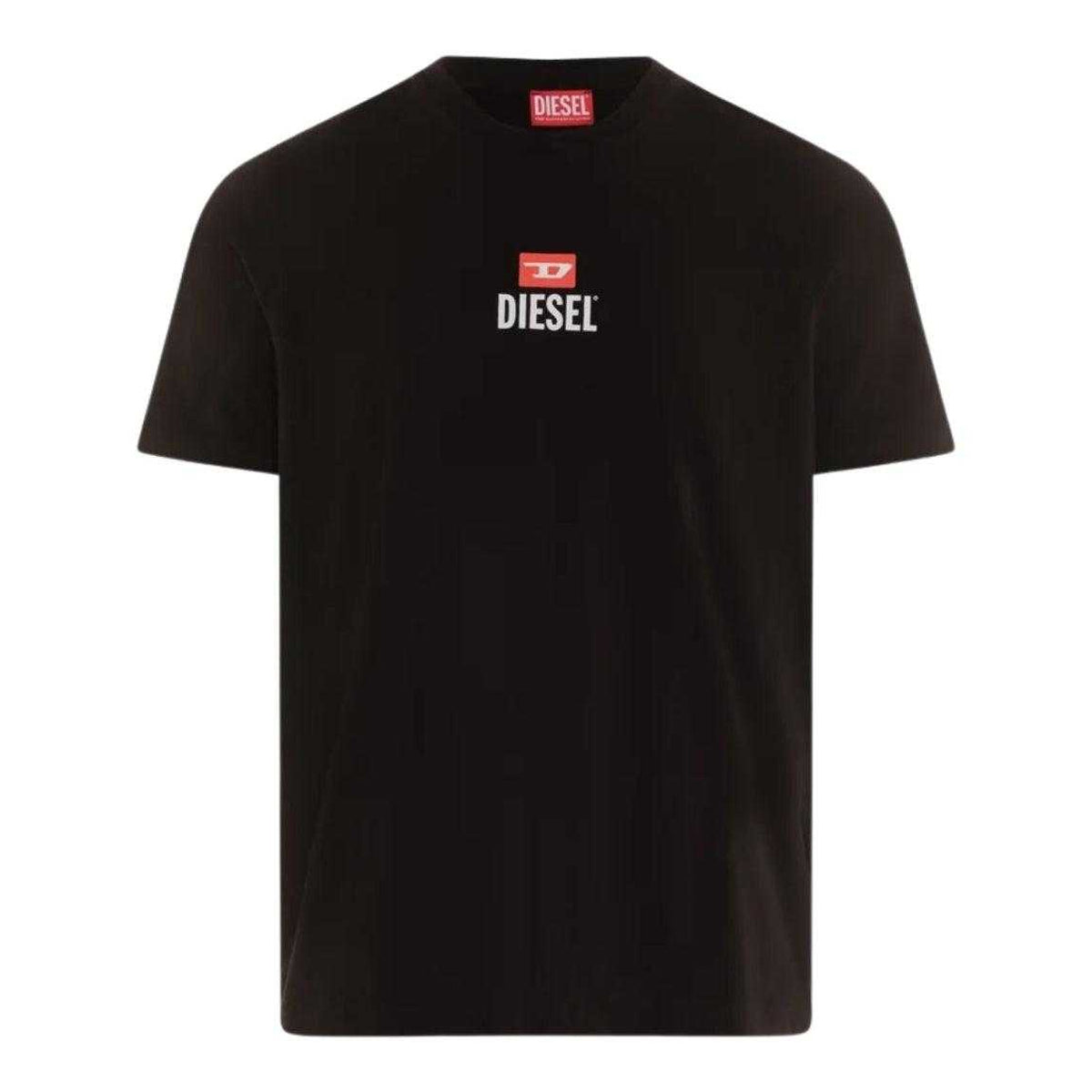 Black - Front - Diesel Unisex Adult D Logo T-Shirt