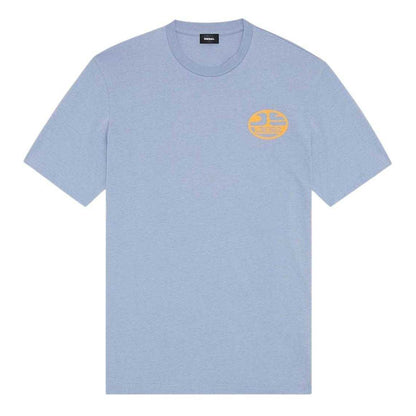 Blue - Front - Diesel Unisex Adult Oval Stonewashed Logo T-Shirt