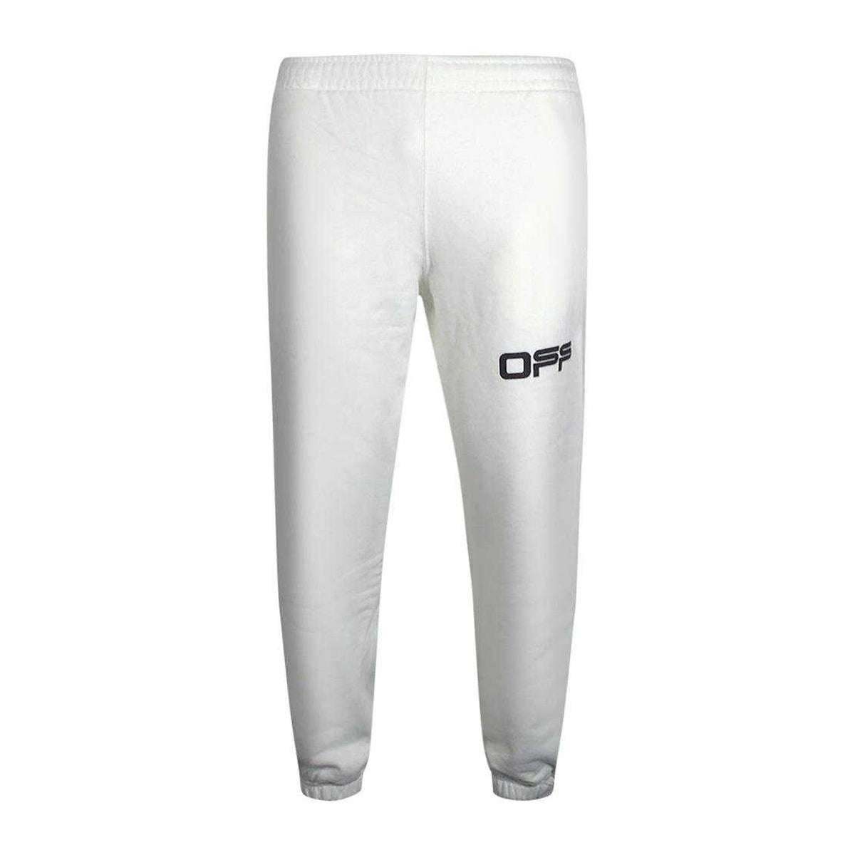 White - Front - Off-White Mens Airport Logo Taped Jogging Bottoms