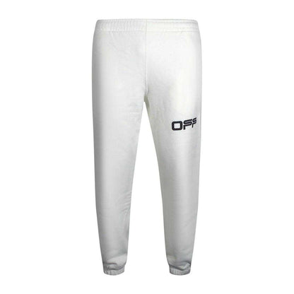 White - Front - Off-White Mens Airport Logo Taped Jogging Bottoms