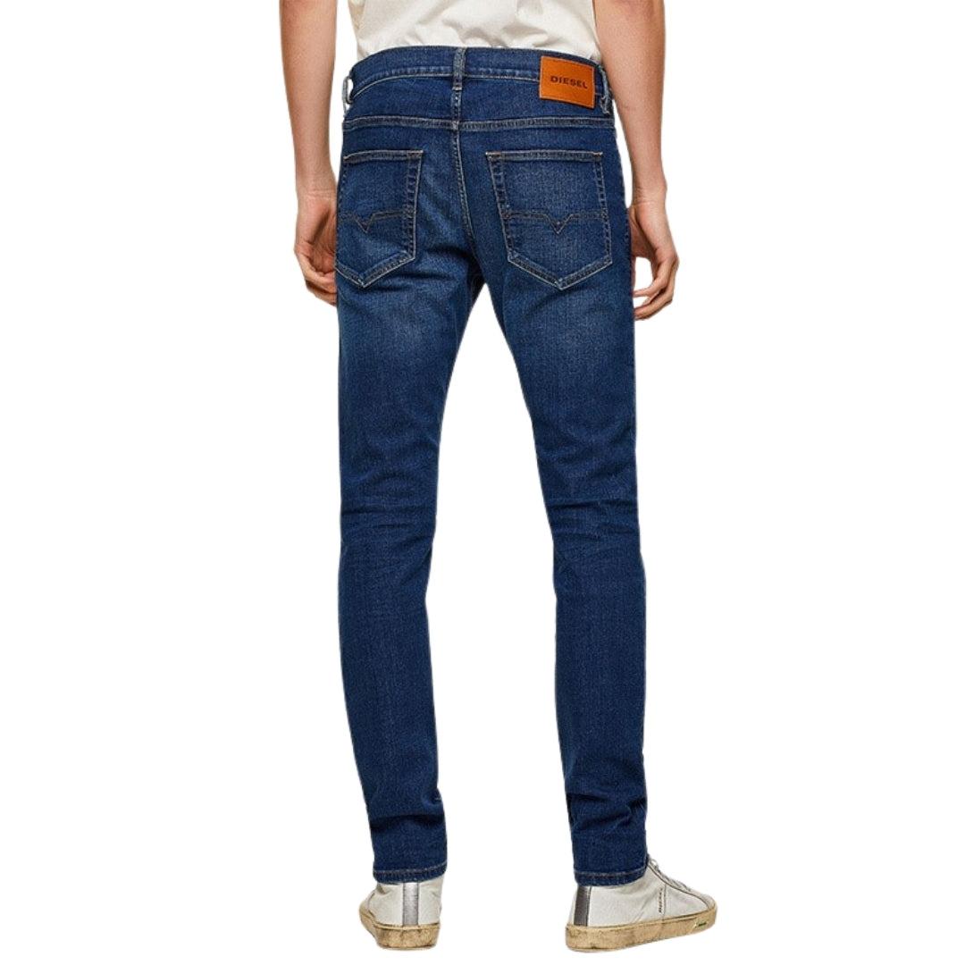 Blue Wash - Side - Diesel Mens D-Luster Washed Plain Jeans