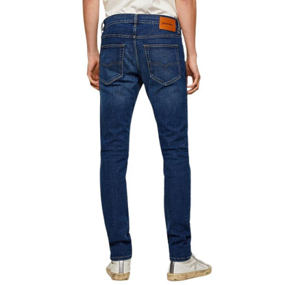 Blue Wash - Side - Diesel Mens D-Luster Washed Plain Jeans