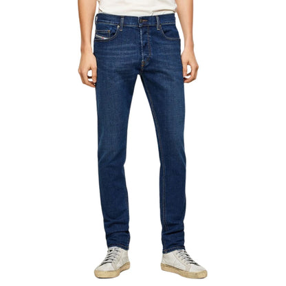 Blue - Side - Diesel Mens D-Luster Washed Plain Jeans