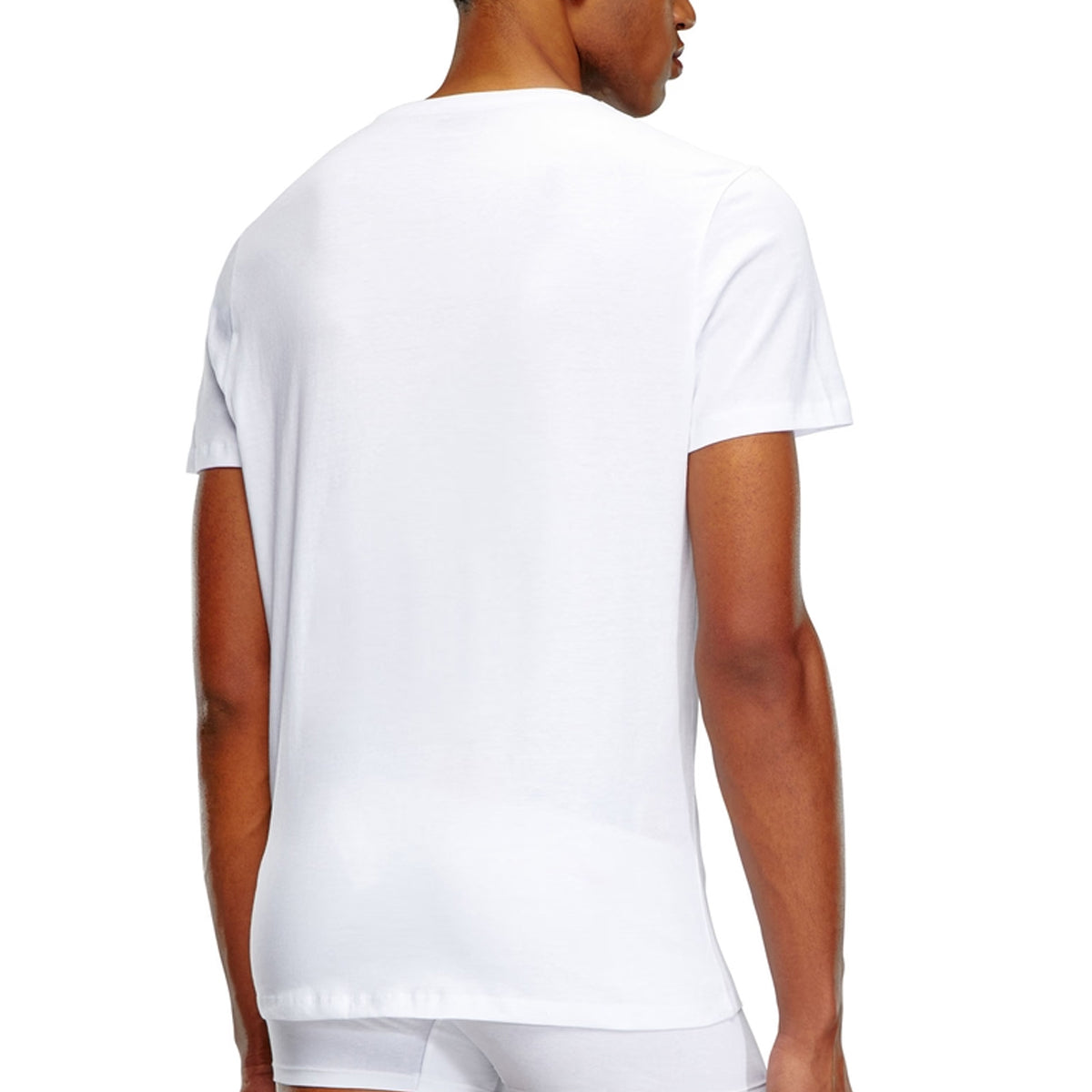 White - Back - Diesel Unisex Adult Tonal Logo V Neck T-Shirt