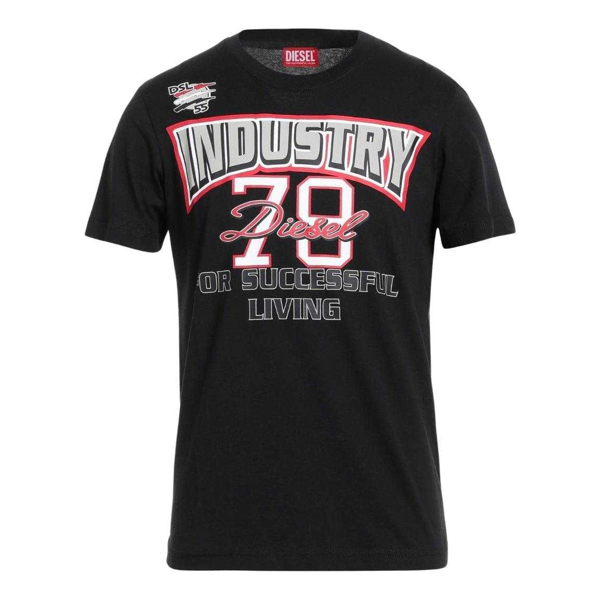 Black - Front - Diesel Unisex Adult 78 Industry Logo T-Shirt