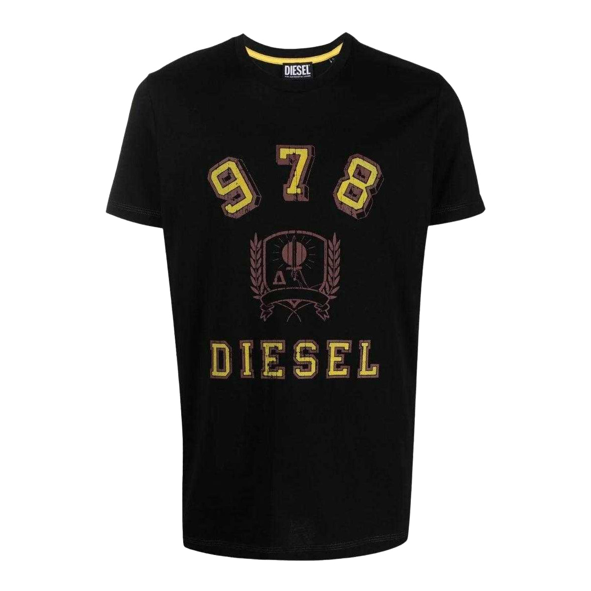 Black - Front - Diesel Unisex Adult Shield Logo T-Shirt