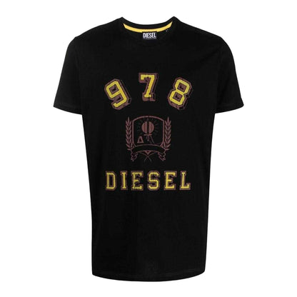 Black - Front - Diesel Unisex Adult Shield Logo T-Shirt