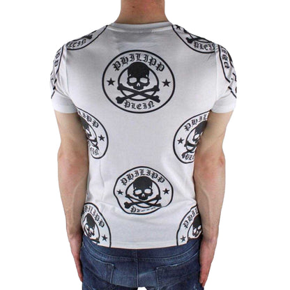 White - Back - Philipp Plein Mens Multi Logo T-Shirt