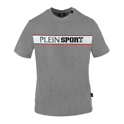 Grey - Front - Plein Sport Mens Panel Logo T-Shirt