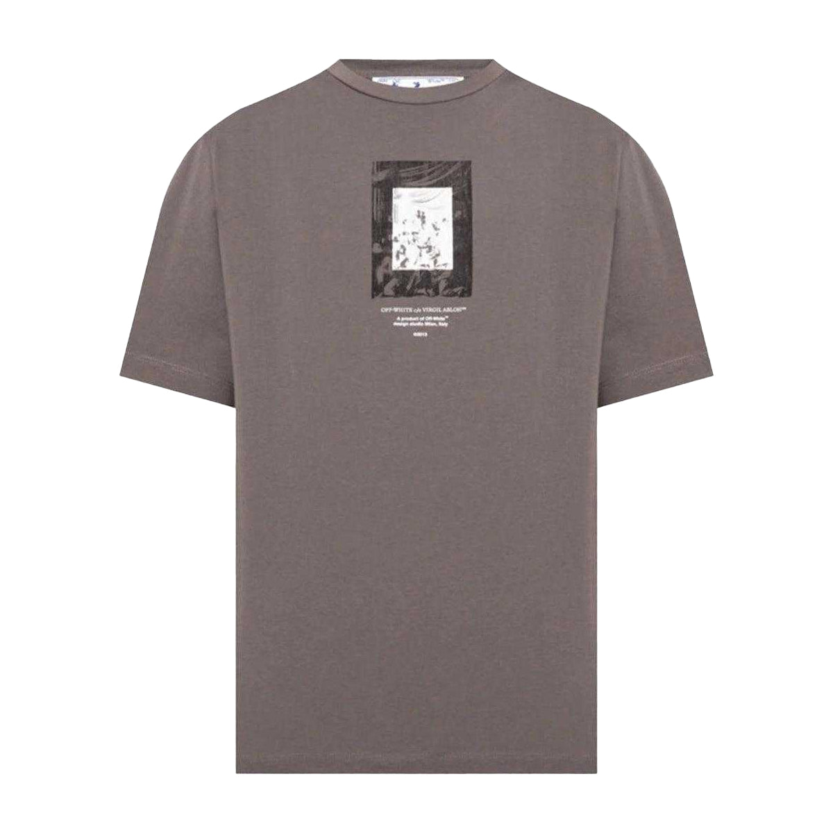 Grey - Front - Off-White Unisex Adult Paint Logo Slim T-Shirt