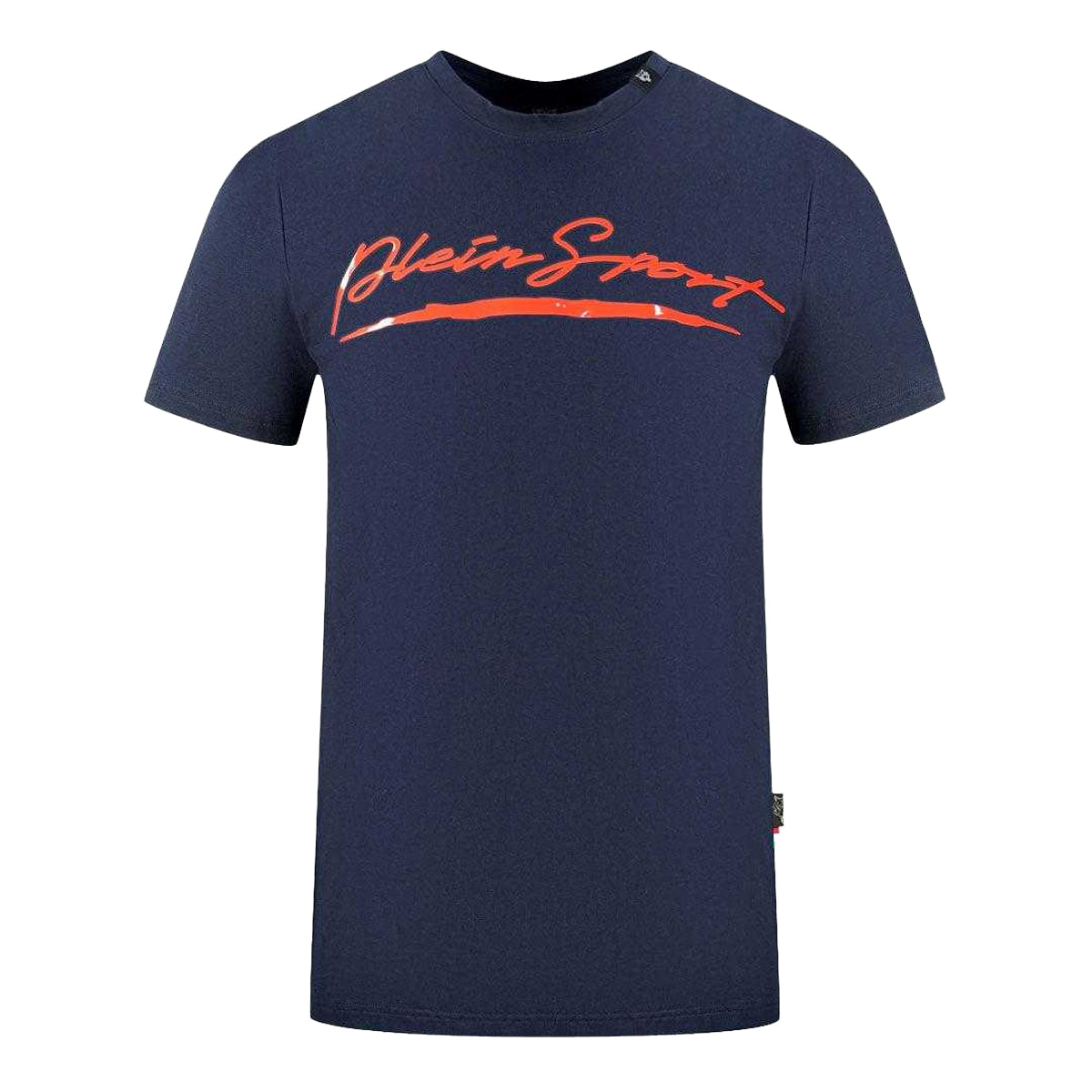 Navy Blue - Front - Plein Sport Mens Signature Branded T-Shirt