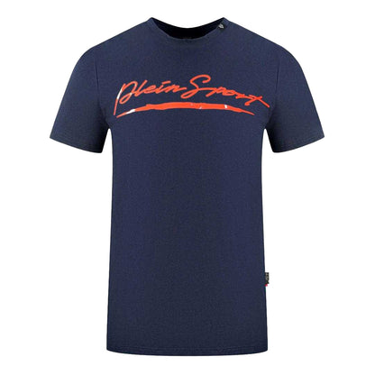 Navy Blue - Front - Plein Sport Mens Signature Branded T-Shirt
